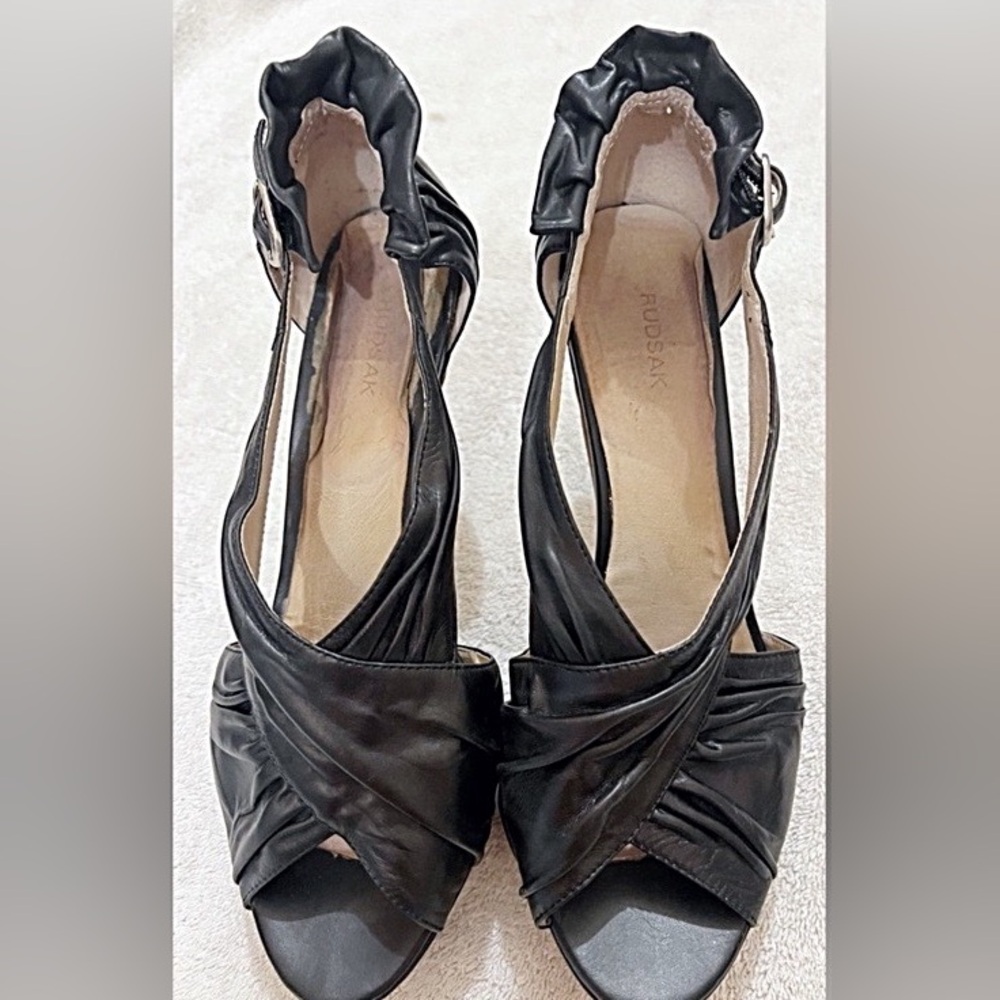 RUDSAK Black Open-Toe Heels